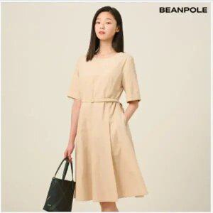 [빈폴레이디스] 보트넥 반소매 핏 앤 플레어 원피스 - 베이지 (BF5471C07A)