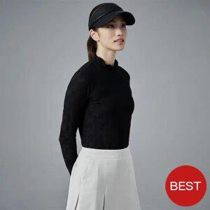 [빈폴골프] [Essential] 여성 자카드 하이넥 티셔츠 - 블랙(BJ4841A715)