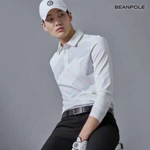 [빈폴골프] 남성 모노그램 패턴 긴팔 티셔츠 - 화이트(BJ5241B061)