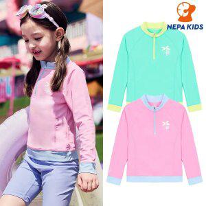 NEPA KIDS 네파키즈 공용 파라다이스 래시가드 하프짚 티셔츠 KKD3002