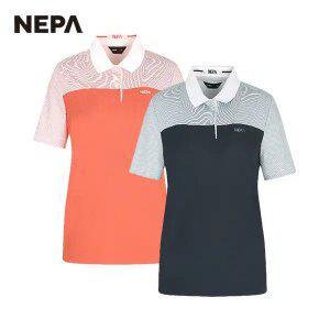 네파 여성 스트라이프 블록 폴로 티셔츠 7J45203