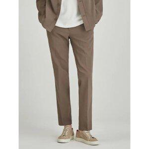 [로가디스] [LIGHT SETUP] 경량 리넨터치 폴리 레귤러핏 셋업 팬츠  옐로이시 브라운