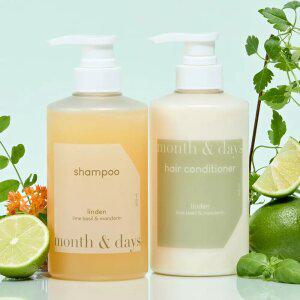 [헤어 SET] 먼스앤데이즈 린든(라임앤바질향) 퍼퓸케어 헤어 세트(샴푸 500ml + 컨디셔