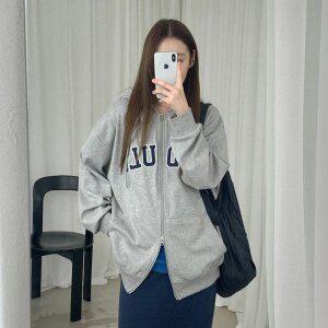 올즈니 코튼 레터링 후드집업