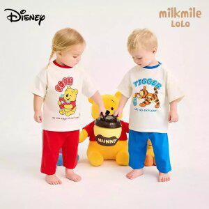 [밀크마일로로] [디즈니]베이비 위니더푸티거 배색여름상하복