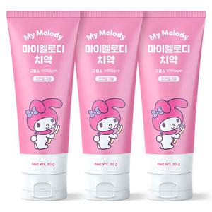 산리오 마이멜로디 어린이치약 3개 키즈 아이 아동 고불소 치약