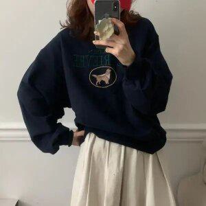 어나더블 리트리버 프린팅 맨투맨