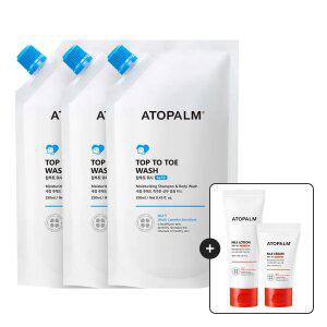 아토팜 탑투토워시 250ml(리필)x3개+[증정]MLE크림30ml+MLE로션60ml