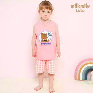 [밀크마일로로] 베어슬럽민소매실내복세트