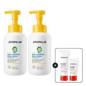 아토팜 키즈 소프트 포밍 바디 워시 460mlx2개 어린이바디워시+[증정]MLE크림30ml+MLE