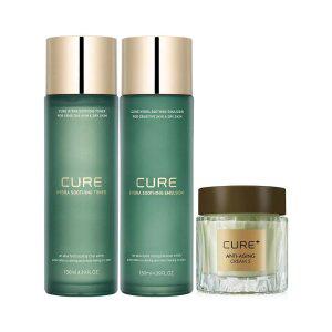 [10%] 김정문알로에 수딩 기초 세트 (토너, 에멀전) + 안티에이징 크림