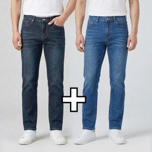 필드웍스 여름용 청바지 남성용 사방스판 일자 작업복 일상복 겸용 데님팬츠