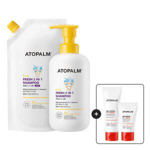 아토팜 키즈 프레쉬 2in1 샴푸 460ML+400ML(리필) 유아어린이샴푸+[증정]MLE크림30ml+