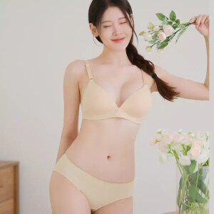 노와이어 브라 팬티 세트 브래지어 메쉬 스판 여자 여성 속옷 타공몰드컵 DBRS4303
