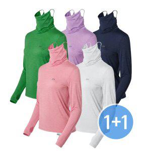 1+  1 여름 여성 엄지홀 마스크 티셔츠 쿨 냉감 티 작업복 긴팔 골프이너웨어 434