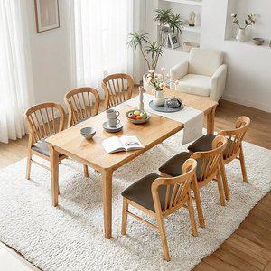 [헤닝] 몽스 원목식탁 세트 6인용 원목 식탁 1800 의자6