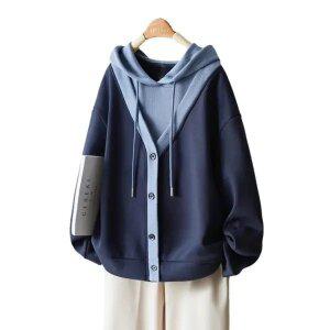 여성 후드티 맨투맨 여자 춘추 일체형 빅사이즈 후드티셔츠