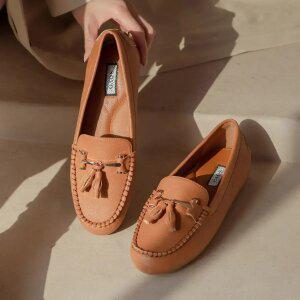 SOVO 라타니 키높이 테슬 로퍼 여성 단화 드라이빙슈즈 3cm