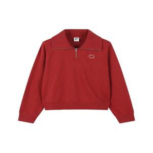 여성 소프트테리 하프집업 크롭 맨투맨_PHE3TR2030