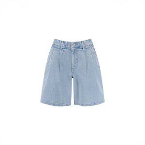 여성 쿨링 컴포트 5부 플리츠 데님 쇼츠_PHF2DH2052