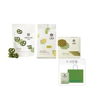 오설록 티푸드 3종(프레첼+그린티웨하스+와플) + 증정(세작 1입, 1개+ 러닝 쇼핑백(소