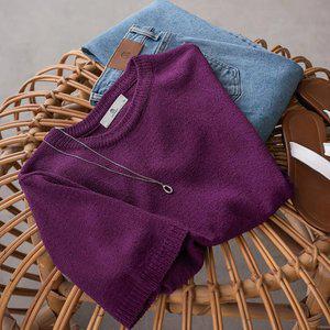 (안나앤플러스) A. 플럼 솔리드 니트[니트D0220H23] 빅사이즈