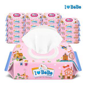 아이러브베베 핑크 100매X20팩 캡형 아기물티슈