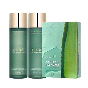 [10%] 김정문알로에 수딩 기초 세트 (토너, 에멀전) + 젤리 마스크팩 10매