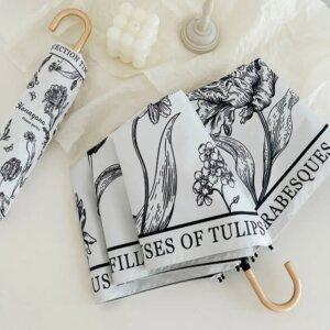 3단 플라워 암막 양산 겸 우산 골드손잡이 양우산 꽃무늬 우양산