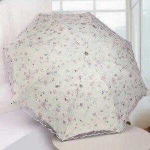 플라워 암막 양산 겸 우산 이중 망사 레이스 3단 접이식 우양산