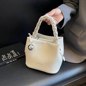 여성 토트백 고급 크로스백 미니 캐주얼 꽈배기 버킷백 핸드백