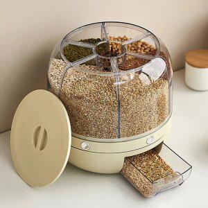 가정용 대용량 회전 잡곡통 밀폐용기 6칸 6kg 스타 추천