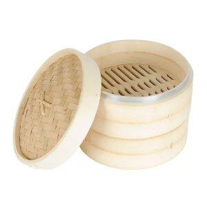 대나무찜기 25cm 2단 세트 떡 딤섬 만두 업소용 찜기 일본의 흐름