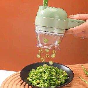 원터치 5in1 전동 야채다지기 무선 충전식 만능 야채 마늘 고추 슬라이서 다지기 스타