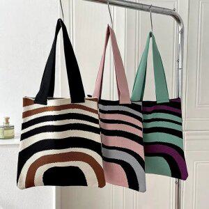 1+1여성 심플니트 토트백 에코백 캐쥬얼 쇼퍼백