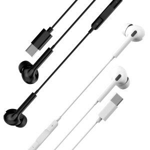 1+1 프리미엄 C타입 유선 이어폰 커널형 리모컨 탑재 블랙 화이트