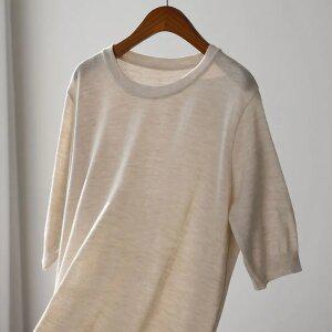 (안나앤플러스) 클렌 라운드 반팔 니트[니트DGL96] 빅사이즈