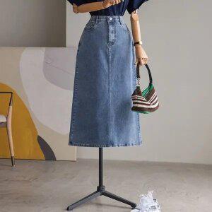 (안나앤플러스) A. 코코라 텐션 데님 스커트[스커트E0108H08] 빅사이즈