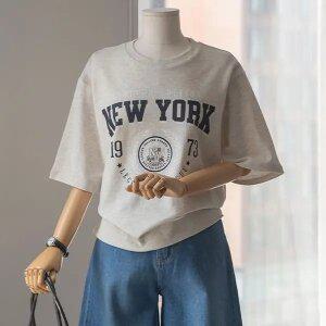 (안나앤플러스) 뉴요크 반팔 맨투맨[티셔츠DHK42] 빅사이즈