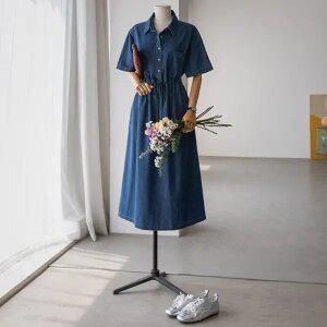 (안나앤플러스) A. 위즈 카라 데님 원피스[드레스D0328N07] 빅사이즈