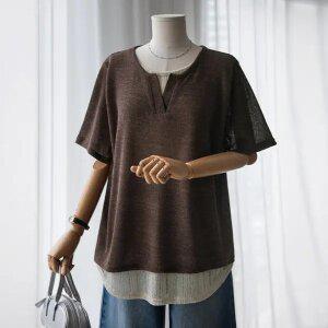 (안나앤플러스) A. 시엔 레이어드 티셔츠[티셔츠E0203H02] 빅사이즈