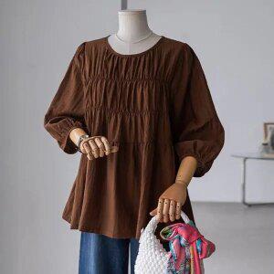 (안나앤플러스) 포에트 셔링 블라우스[셔츠DX481] 빅사이즈