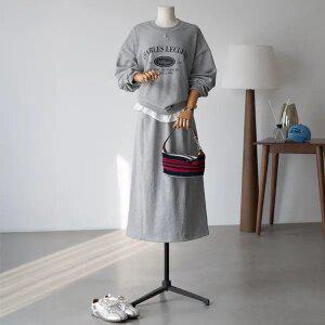 (안나앤플러스) 첼스 맨투맨 스커트 세트[세트ED296] 빅사이즈