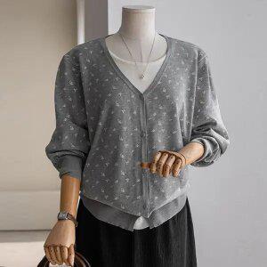 (안나앤플러스) 데이지 레이어드 린넨 니트[니트EFN88] 빅사이즈