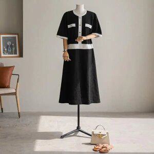 (안나앤플러스) 르사 트위드 배색 원피스[드레스EFS56] 빅사이즈