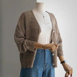 (안나앤플러스) 로베니 펀칭 가디건[가디건DJN65] 빅사이즈