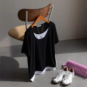 (안나앤플러스) 베리드 레이어드 티셔츠[티셔츠EFS58] 빅사이즈