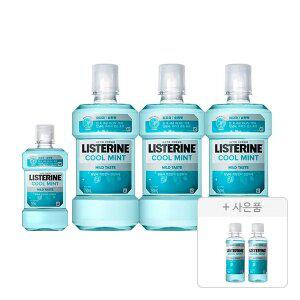 리스테린액 쿨민트 마일드 750ml, 3개+250ml, 1개+증정(쿨민트 마일드 100ml, 2개)