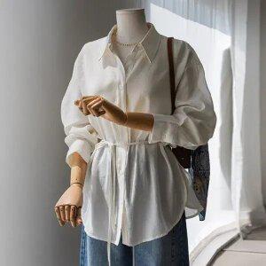 (안나앤플러스) A. 블랑 백스트링 블라우스[셔츠D0723I02] 빅사이즈