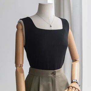 (안나앤플러스) 사선 스퀘어 골지 나시[티셔츠DHG98] 빅사이즈